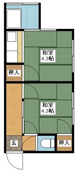 長崎市椎の木町のアパートの間取り