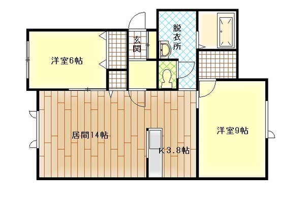 旭川市永山七条のアパートの間取り