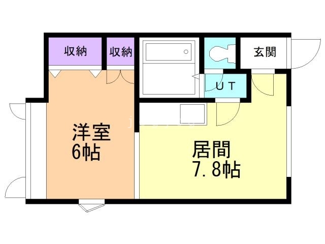 釧路市花園町のアパートの間取り