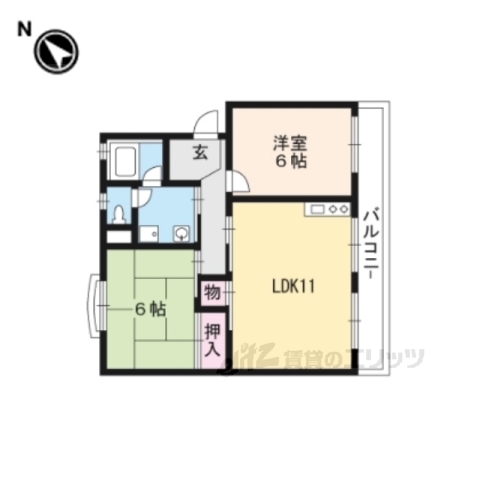 栗東市岡のマンションの間取り