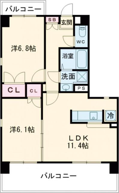 つくば市筑穂のマンションの間取り