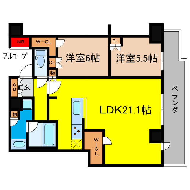 シエリアタワー大阪堀江の間取り