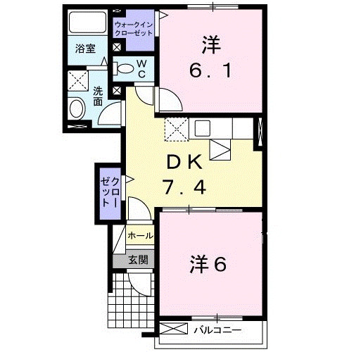 呉市川尻町久筋のアパートの間取り