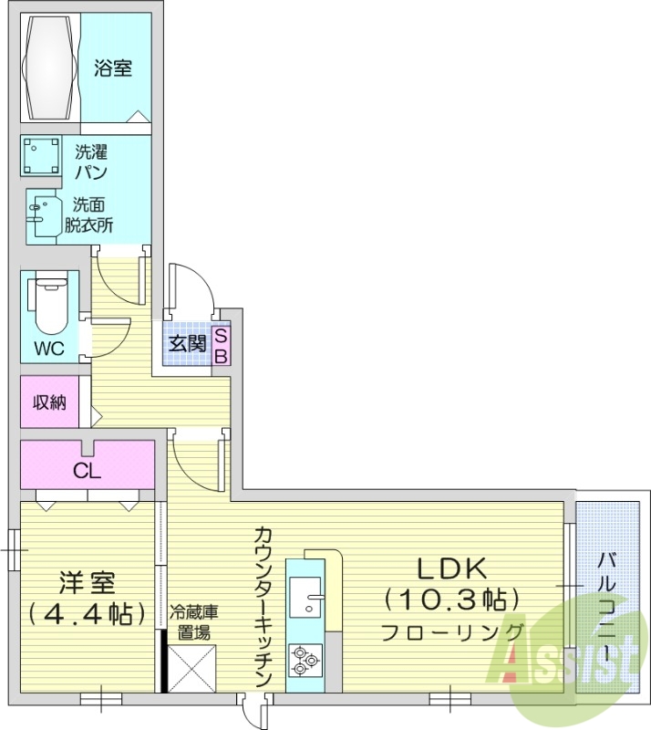 D-roomルント連坊1の間取り