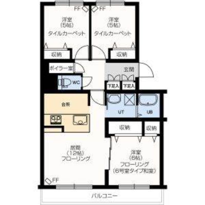 札幌市南区真駒内緑町のマンションの間取り