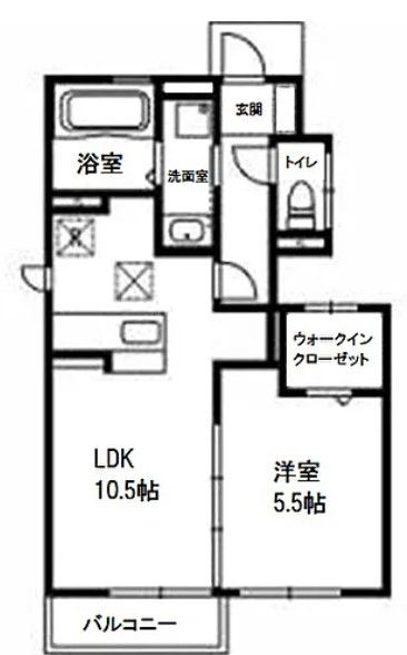 稲敷郡阿見町大字若栗のアパートの間取り