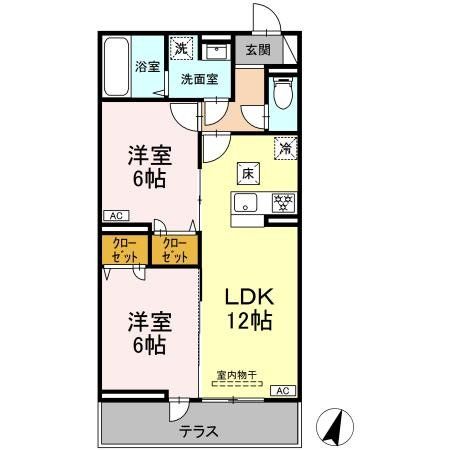 大和市中央のアパートの間取り