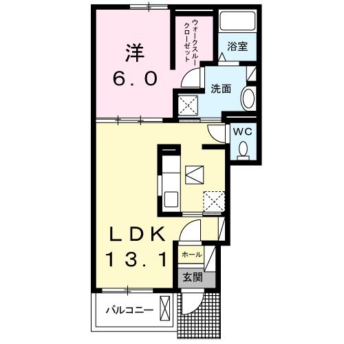 桜井市大字上之庄のアパートの間取り