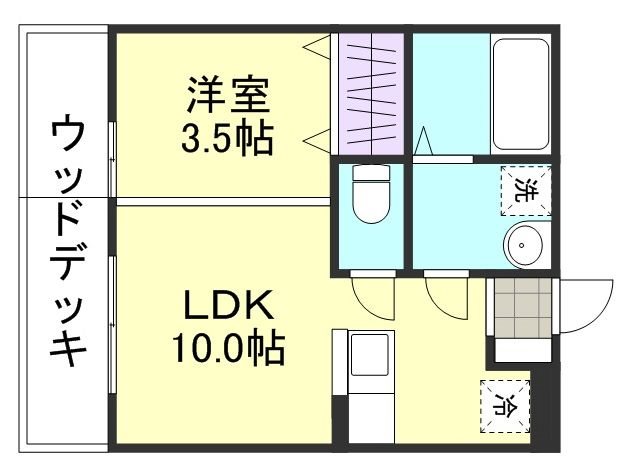 倉敷市玉島乙島のアパートの間取り