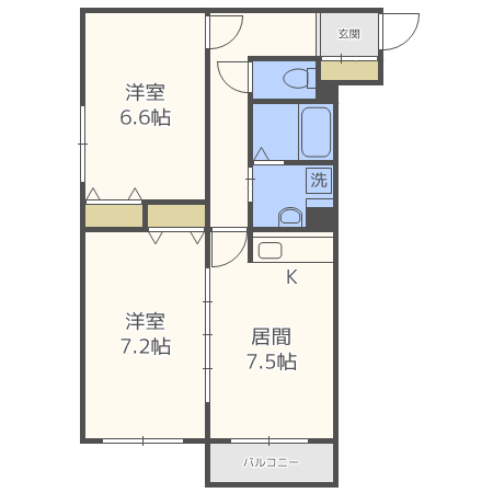 札幌市中央区南十三条西のマンションの間取り