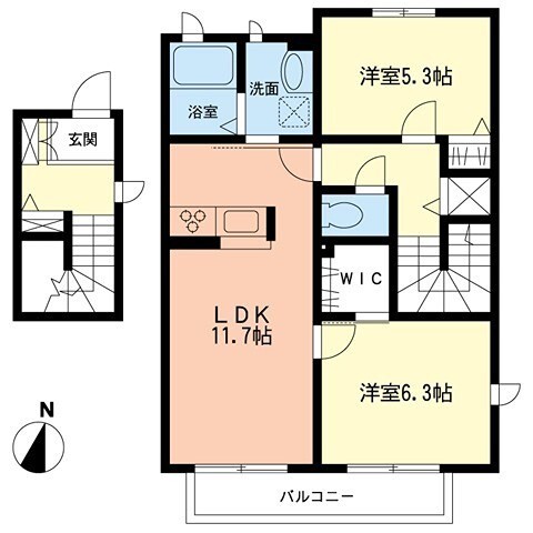 若宮ハイツ坂下の間取り