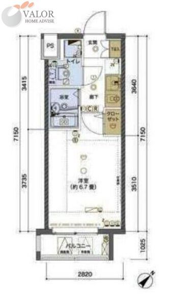 横浜市神奈川区東神奈川のマンションの間取り