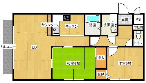 豊中市若竹町のマンションの間取り