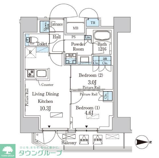 台東区入谷のマンションの間取り