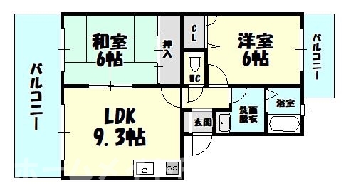 【糟屋郡粕屋町戸原西のマンションの間取り】