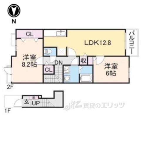 葛城市長尾のアパートの間取り