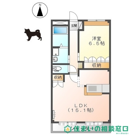 岡崎市上里のアパートの間取り