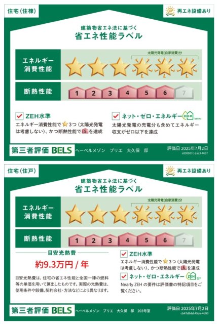 省エネ性能ラベル　ＢＥＬＳマーク　住棟・２０３