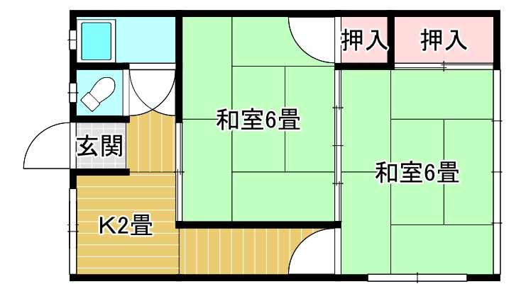 ＪＲ長崎本線 道ノ尾駅 徒歩16分 2階建 築57年の間取り写真
