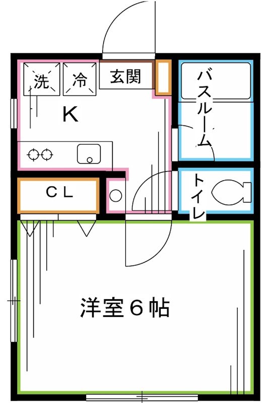 西武新宿線 沼袋駅 徒歩3分 2階建 築26年の間取り写真