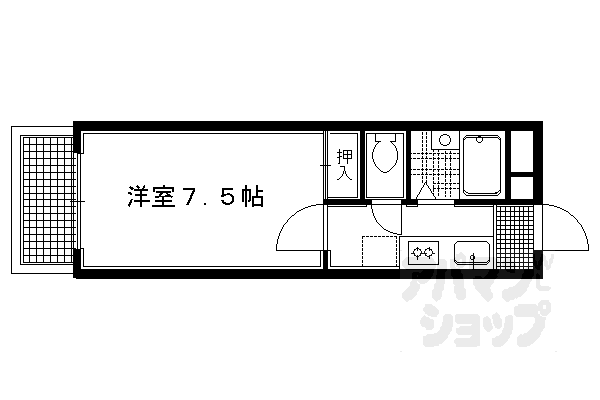 京福電鉄北野線 北野白梅町駅 徒歩18分 2階建 築33年の間取り写真