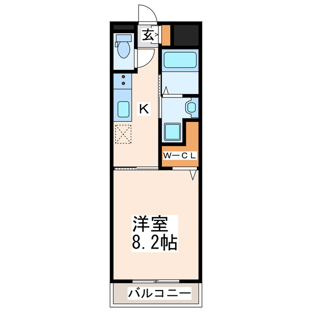 熊本市東区新外のマンションの間取り