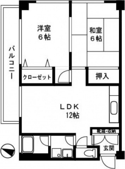 広島県広島市東区曙２（マンション）の賃貸物件の間取り