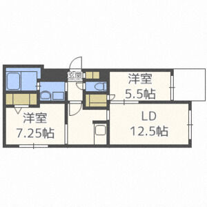 札幌市中央区北五条西のマンションの間取り