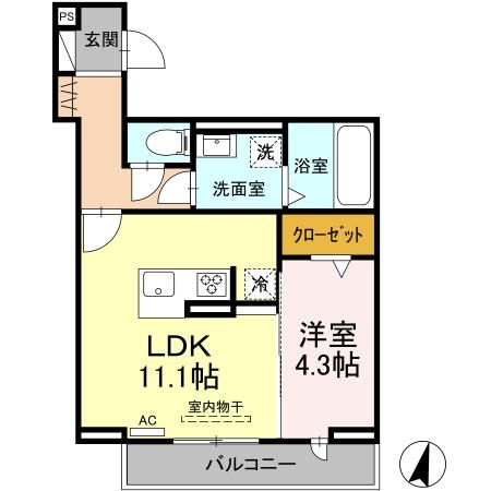 袋井市川井のアパートの間取り