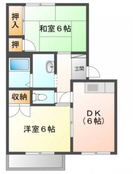 岡山県岡山市北区平野（アパート）の賃貸物件の間取り