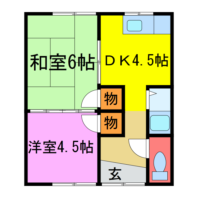 阿曽山田ハイツの間取り