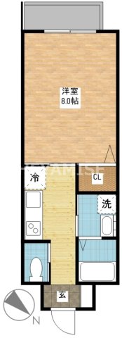 長崎市丸山町のマンションの間取り