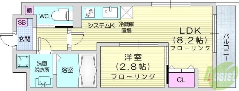 【シェルグランデ原町本通の間取り】