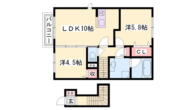 シャトン　A棟の間取り