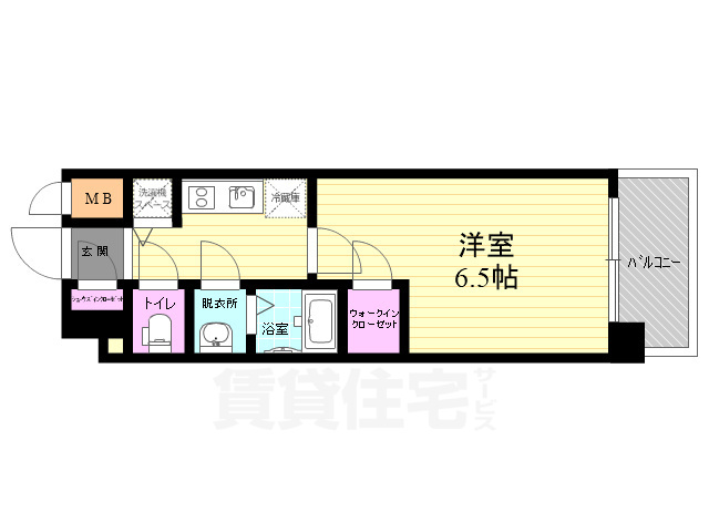 【京都市下京区梅小路高畑町のマンションの間取り】