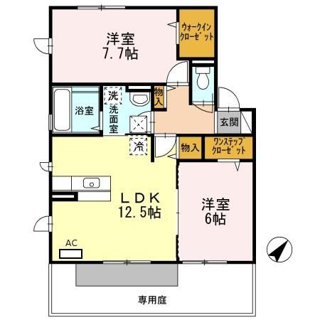 泉佐野市中町のアパートの間取り