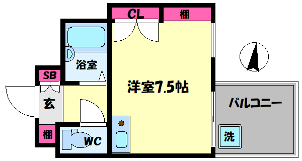 大阪市浪速区幸町のマンションの間取り