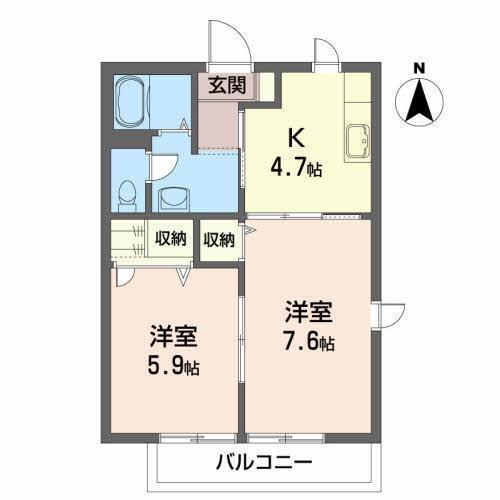 ［シャーメゾン］プルミエール　ツーエイの間取り