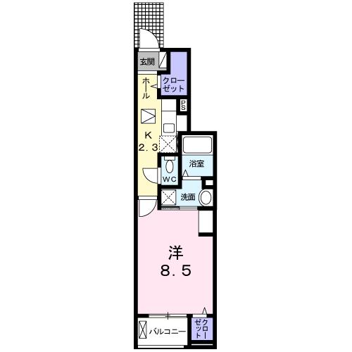 西尾市新渡場町のアパートの間取り