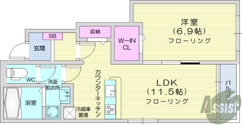 多賀城市桜木のアパートの間取り