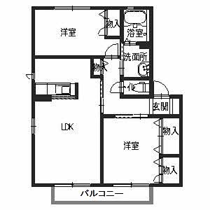 泉大津市松之浜町のアパートの間取り