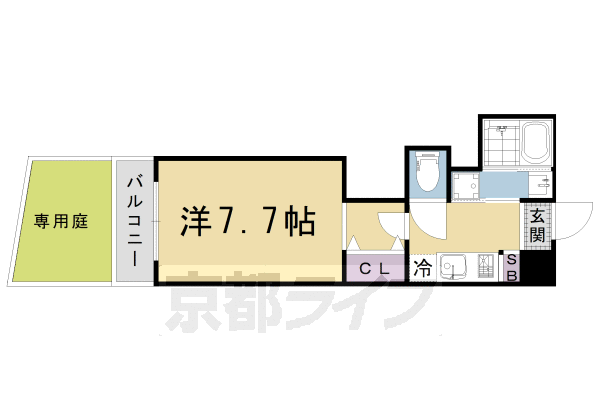 京都市上京区下清蔵口町のマンションの間取り