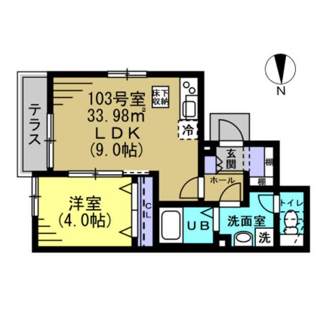 越谷市大字南荻島のアパートの間取り