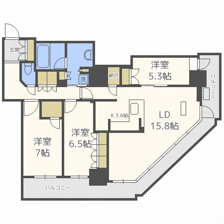 阿波座ライズタワーズフラッグ46の間取り