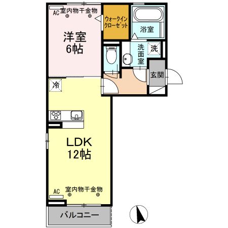 四日市市日永西のアパートの間取り