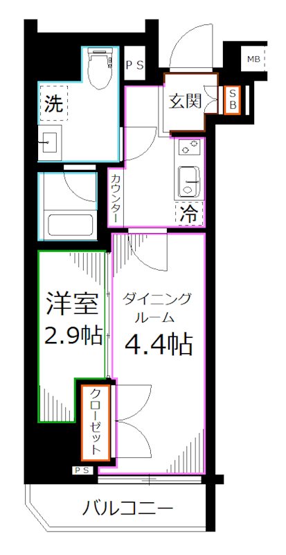 国分寺市本町のマンションの間取り