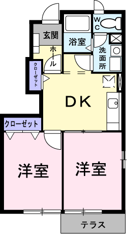 防府市大字植松のアパートの間取り