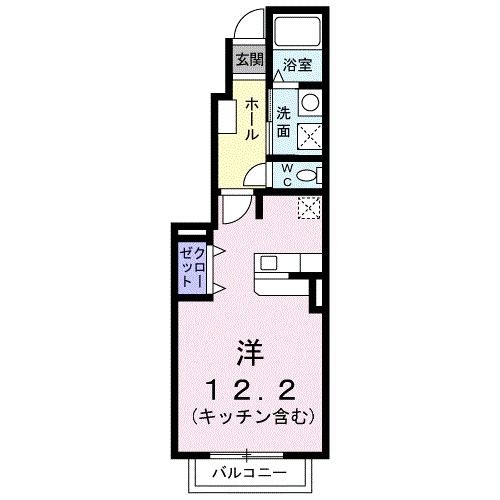 富山市上大久保のアパートの間取り