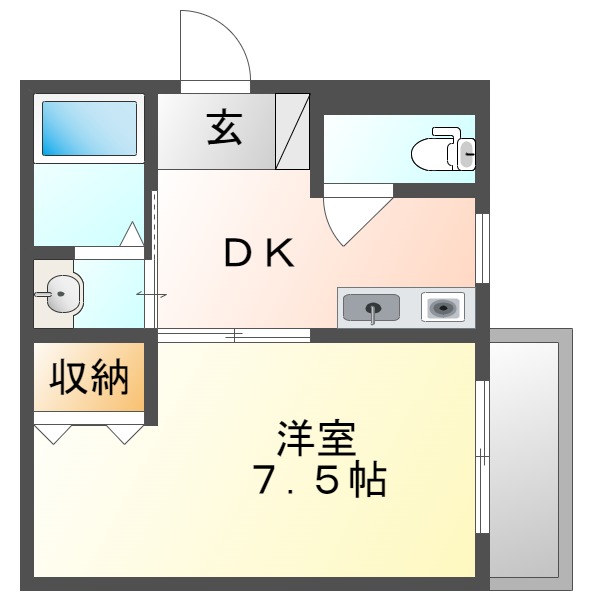 岡山市北区内山下のマンションの間取り