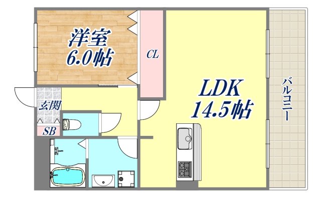 リバーサイド夙川　北名次の間取り